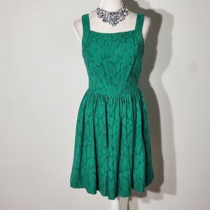 DURO OLOWU DRESS GREEN SLEEVELESS RAYON/NYLON SIZE 8